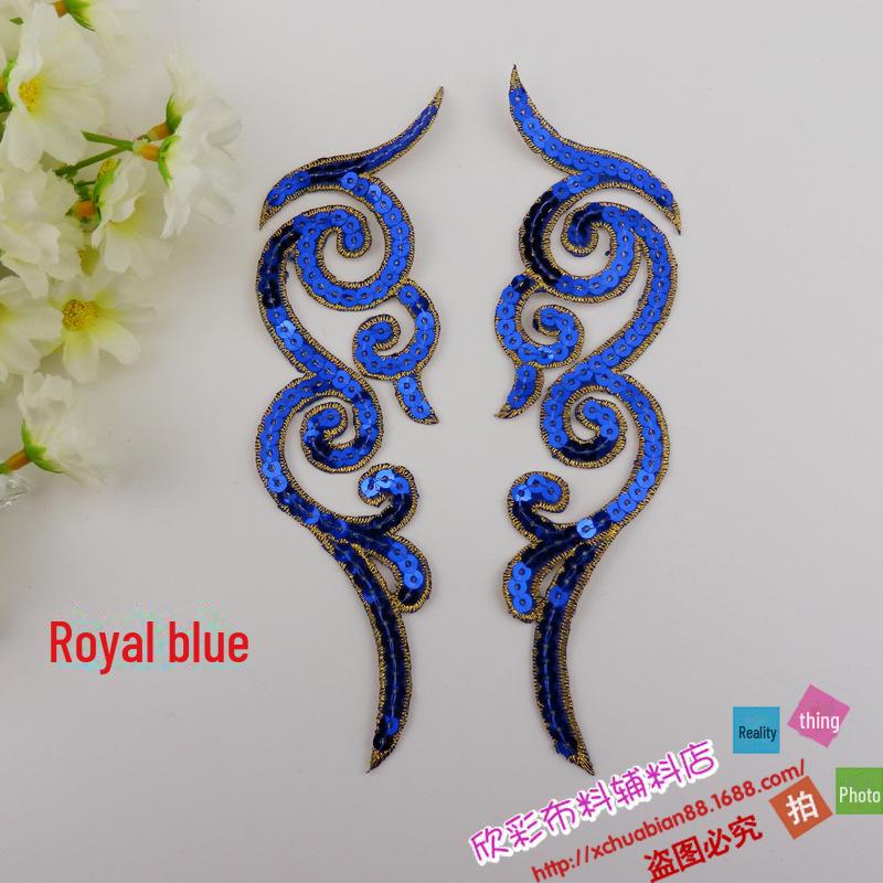 DIY Anime Cosplay Embroidery Cloth Patch: Auspicious Cloud & Sequin Flower (Style 8553#)