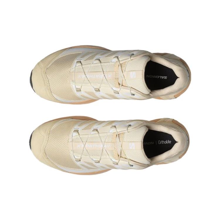 SALOMON Xt-Pathway Шнуровка Ремешок Тисненый Верх Низкий Верх Повседневные Кроссовки для Бега по Трейлу и Марафону Унисекс кроссовки Песочно-Желтый 472895