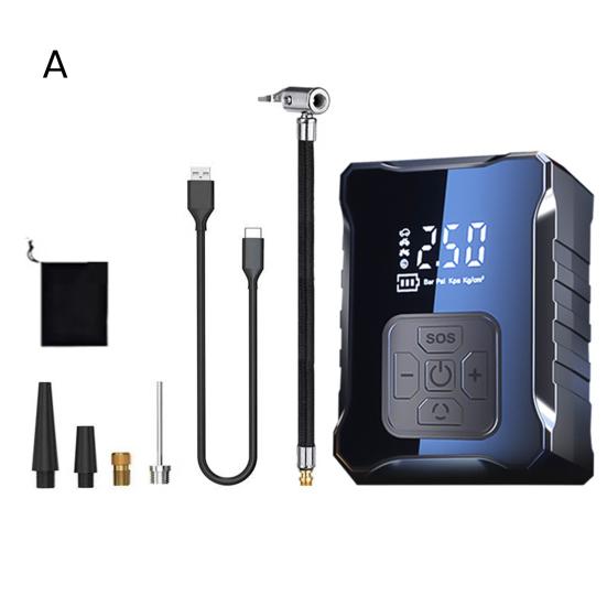 Портативный насос для накачивания шин с цифровым дисплеем и аккумулятором, портативный электрический воздушный компрессор