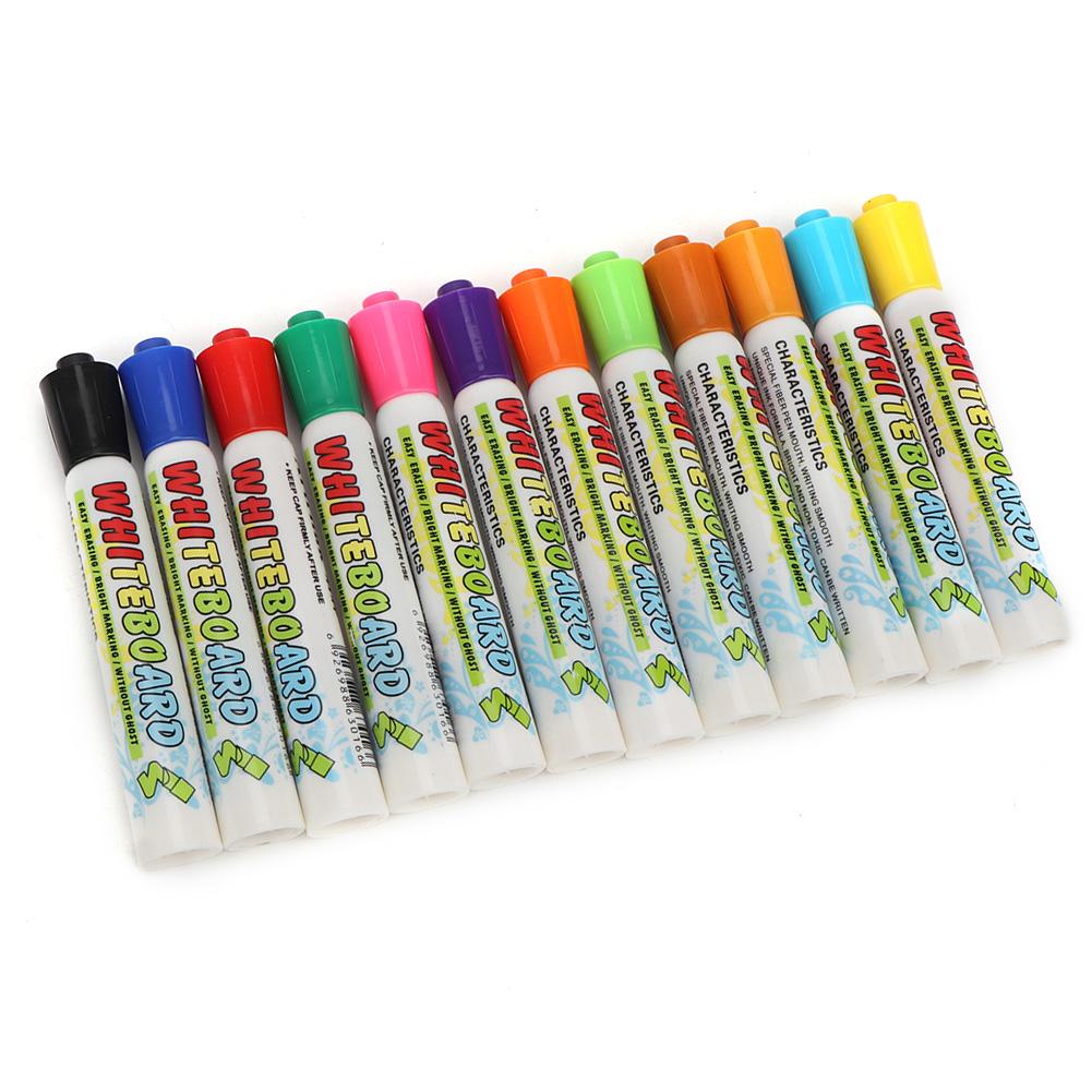 12 цветов, легко стираемые, самодельные детские маркеры, набор жидких меловых ручек