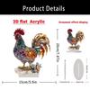 Creative Animal Statue Ornament 2D Flat Miniatures Figurine Sculpture Rooster Ornament  Cabinet