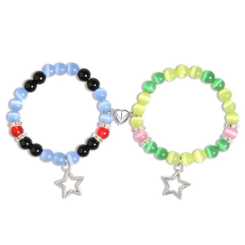 Spider Friendship Bracelets Matching Bracelets for Couple Best Friends Bff Magnet Heart Bracelets Goth Jewelry Gifts for Women