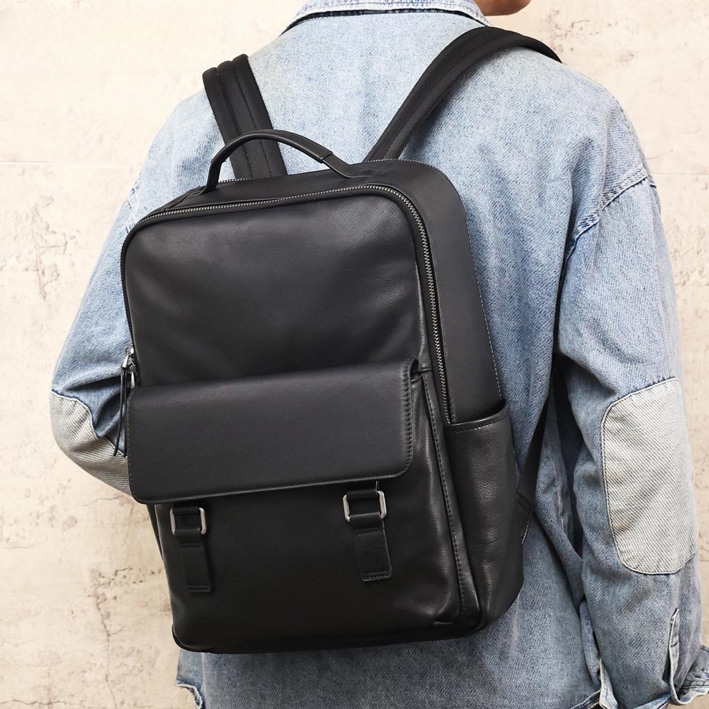 Рюкзак мужской из натуральной кожи большой вместимости для деловых поездок, сумка для компьютера, мужской рюкзак