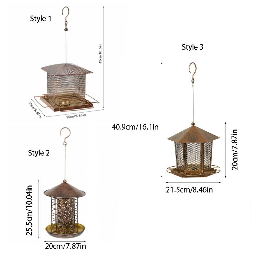 Large Capacity Garden Bird Feeder Heavy Duty Squirrel Proof Bird Feeding Equipment Hanging Iron Bird Food Bowl Patio