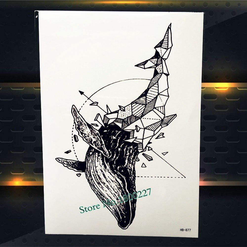 1PC Black Dragon Jurassic Dinosaur Temporary Tattoo Stickers Body Art ARm Waterproof