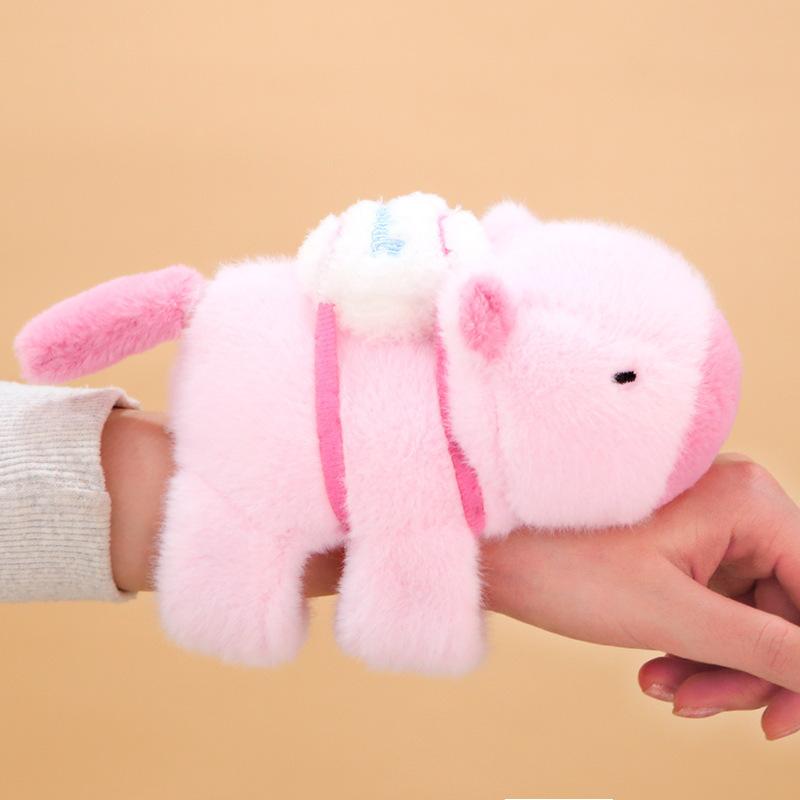 Cute Stuffed Animal Capybara Wristband Plush Doll Playthings Soft Wrist Band Water Dolphin Doll Wrist Snap Ring Plush Entertaining Pop Circle