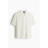 H M crocHet Look sHirt Regular Fit creaM