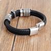 Luxury Mens Bracelet Cross Titanium Steel Vintage Fashion Jewelry Leather Braided Trend Personality Hot Selling Bangles