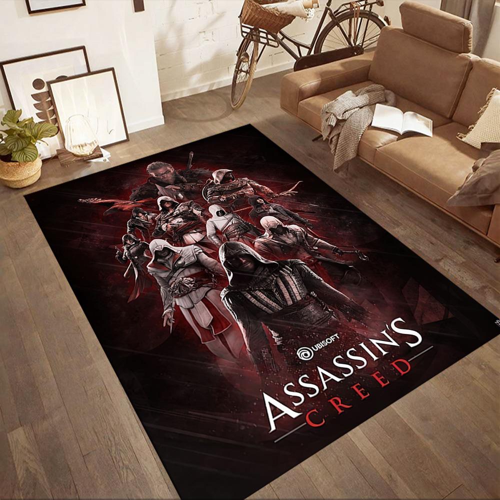 Квадратные ковры Assassin's Creed с Эцио Аудиторе — отличный выбор для гостиных, спален, домашнего декора и в качестве подарков.
