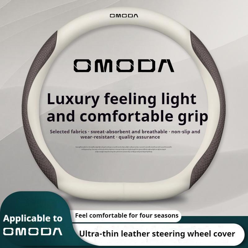 38cm Leather Car Steering Wheel Cover ,For JAECOO OMODA C5 O5 E5 C7 C8 C9 2025 2026, Breathable anti-slip interior Accessories