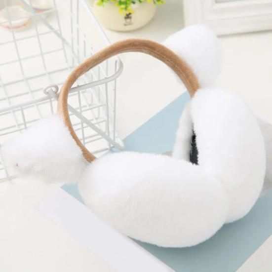 Winter Warm Earmuffs Super Soft Ultra-Thick Friendly To Skin Solid Color Women Earmuffs Ear Cover with Cat Ears