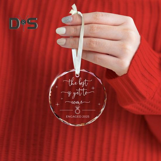 Transparent Glass Hanging Decoration 2025 New Home New Beginnings Engaged Grandparents Wall Hanging Ornament Pendant Housewarming Gift