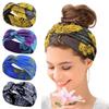 Bohemian Floral Cross Headband for Sports, Running, and Makeup
