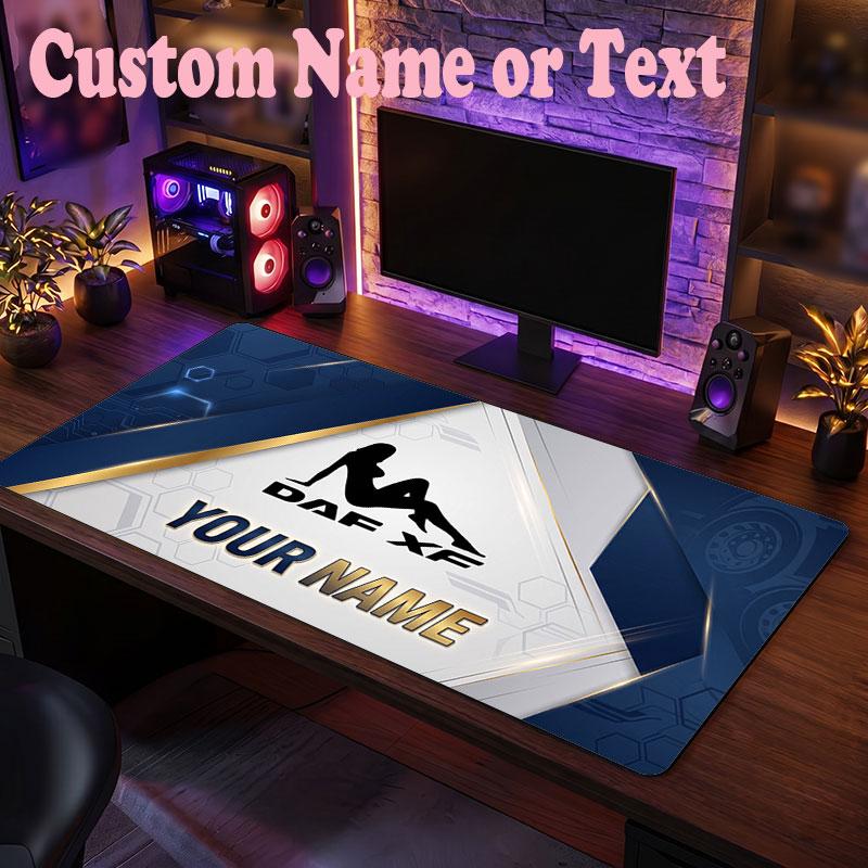 DAF Customized Name Text Mouse Pad, Large Desk Mouse Mat Personalized Home Office Present