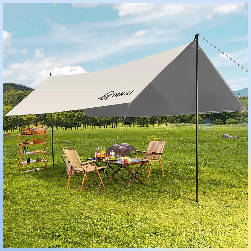 Наружный кемпинговый тент из ткани Оксфорд, посеребренный тент, солнцезащитный крем и непромокаемая солнцезащитная палатка, сверхлегкая портативная палатка