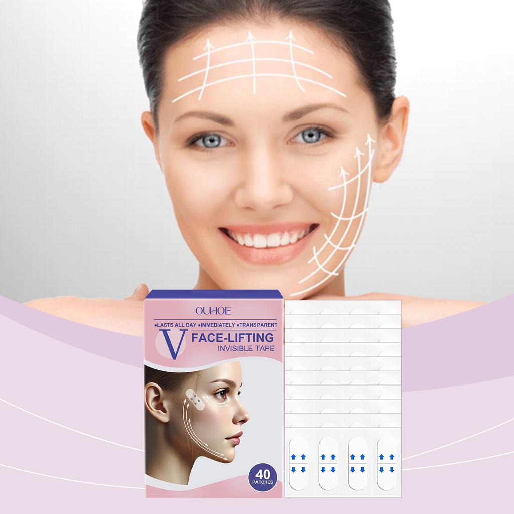 OUHOE Face Lift Adhesive – Hydrating, Softening, Tightening, Breathable, Invisible, Contouring, V-Line Lift Beauty Adhesive