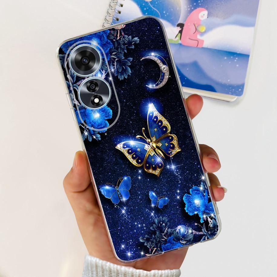 For OPPO A60 4G Case CPH2631 Cute Cat Cartoon Transparent TPU Silicone Soft Slim Cover For OPPO A60 A 60 OPPOA60 2024 Bumper New