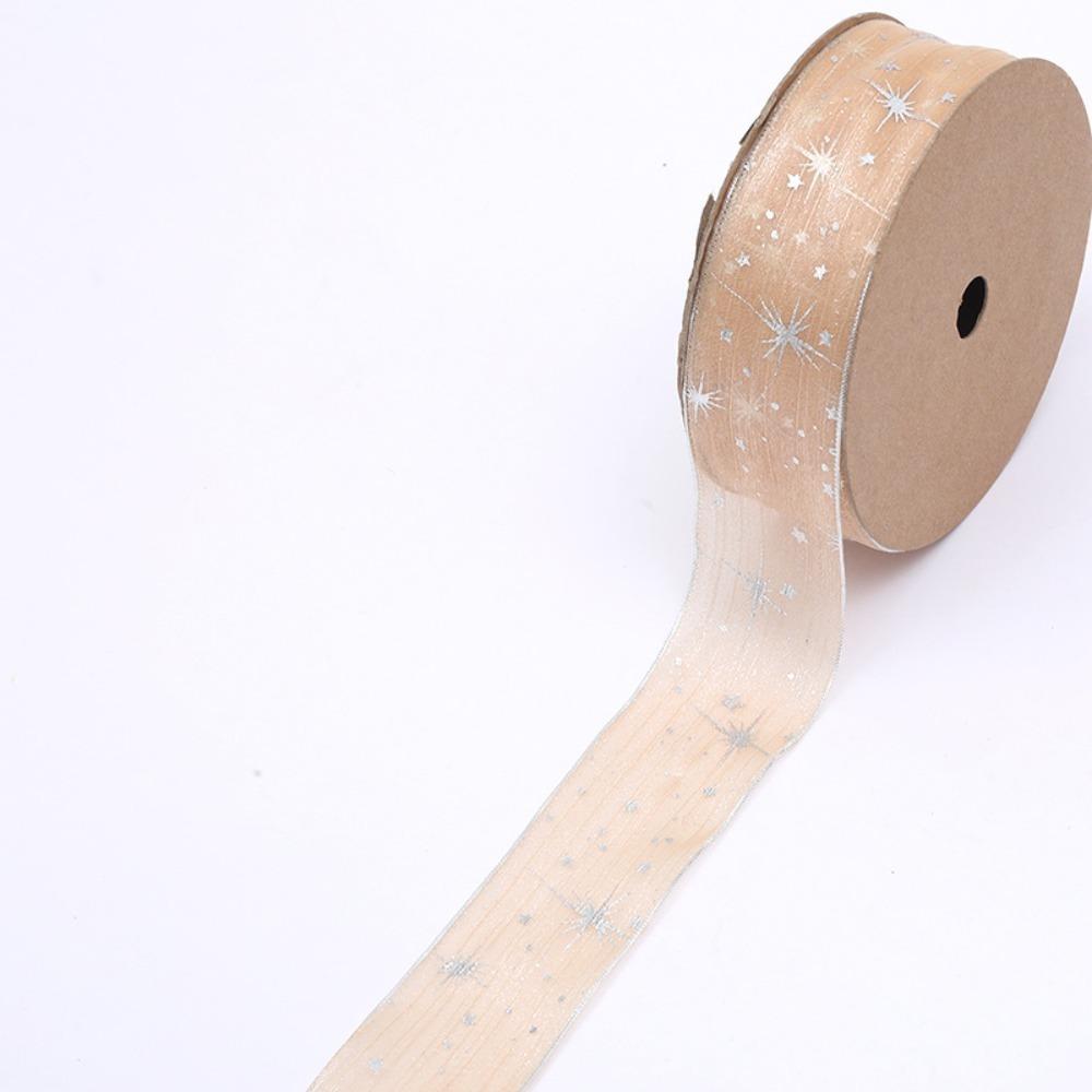 25mm Width Starry Sky Ribbon Organza Wedding Party Ribbon Gift Bouquet Wrap Ribbon  Cake Decoration