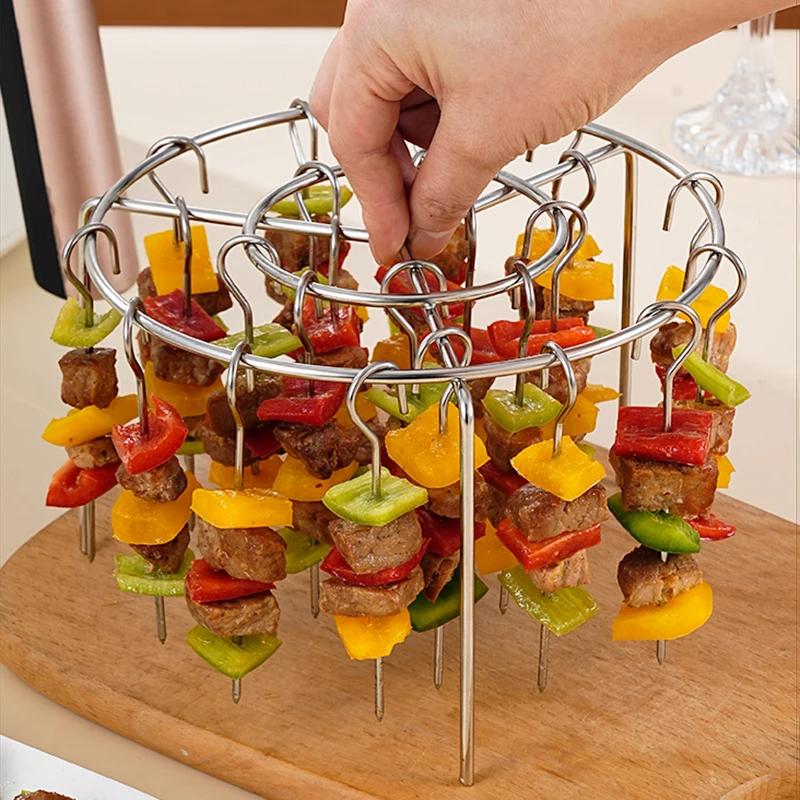 1 набор из нержавеющей стали для гриля и шампуров, 12/24/36/48 игл, набор для барбекю, фритюрница, духовка, гриль, шампуры, кухонные принадлежности