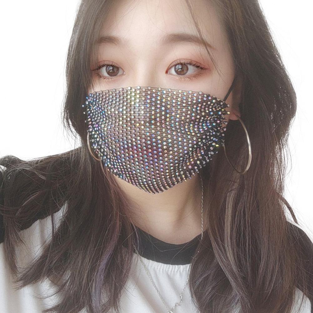 Кристальная цепочка-вуаль Сверкающая маска со стразами Вечеринка Ночной клуб Маскарадные украшения Вуали для женщин и девушек