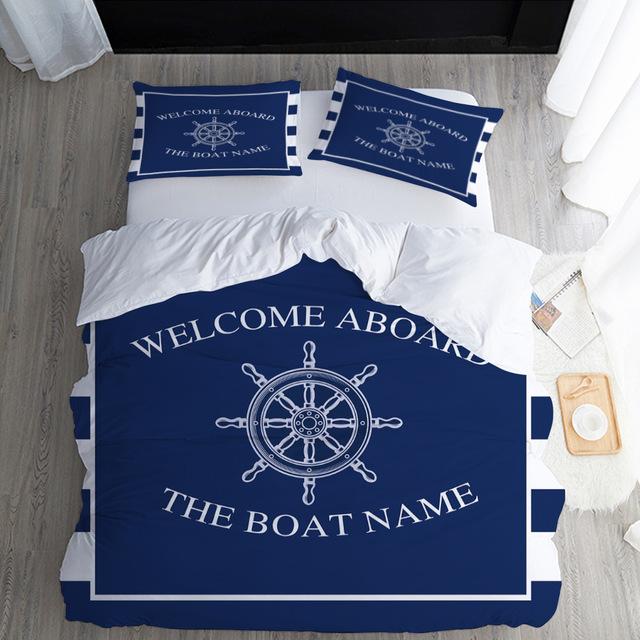 Comforter Tex Nautical S With Custom Name Euro Bedding Blue Anchor Twin Queen King Size Beddings