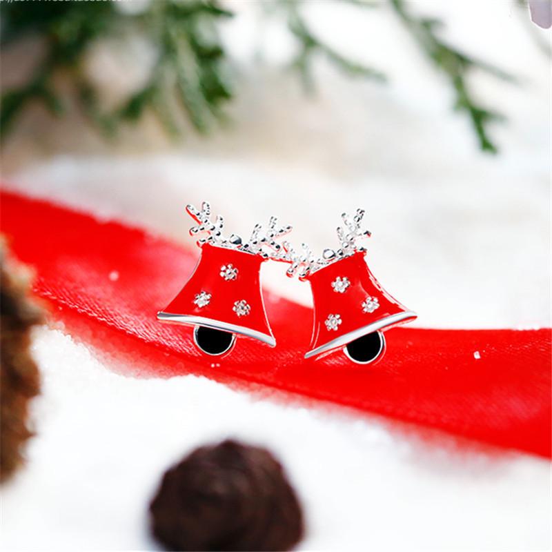 Минималистичные красные эпоксидные серьги-пусеты в форме колокольчика для девушки Мори: Японский и корейский стиль, универсальный рождественский аксессуар