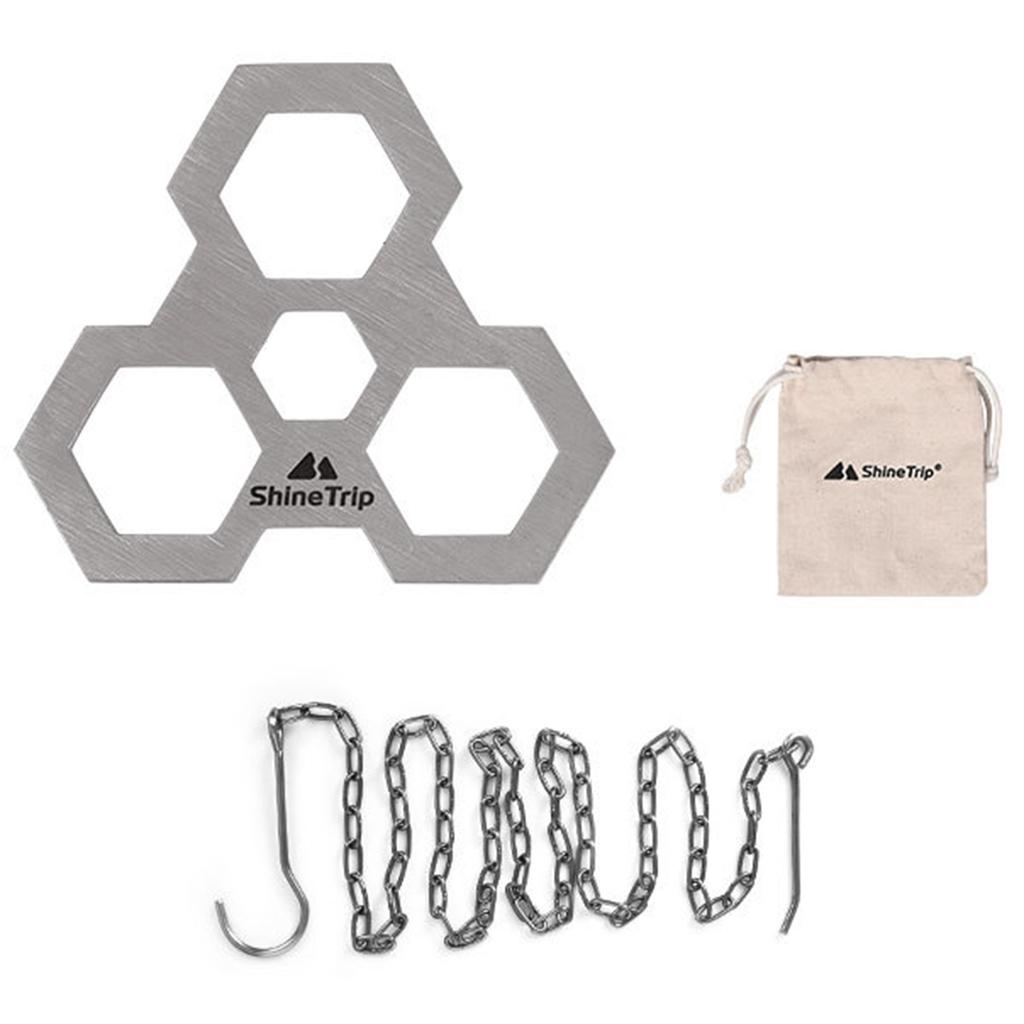 Outdoor Camping Barbecue Tripod Hanging Rack Stainless Steel Campfire Grill Pot Hanger