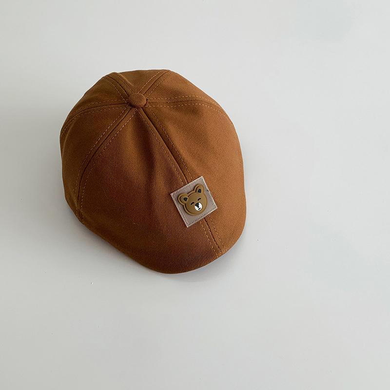 Мультяшный медведь для мальчика и девочки, берет, кепка, симпатичная, дышащая, мягкая, хлопковая, детская, кепка, повседневная, для путешествий, для малышей, для газетчиков, береты
