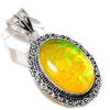 Желтый Триплет Опал Ручной Работы Ювелирная Подвеска из Стерлингового Серебра 925 пробы 2,17" I7f71