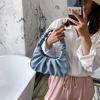 Модные плиссированные сумки с ручками для женщин, однотонные облачные сумки, сумки на ремне из искусственной кожи, сумка для подмышек, маленькая сумка-тоут для девочек, повседневная сумка
