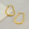 Модные U-образные серьги из нержавеющей стали, высококачественные универсальные серьги в стиле ретро, женские серьги в стиле ретро