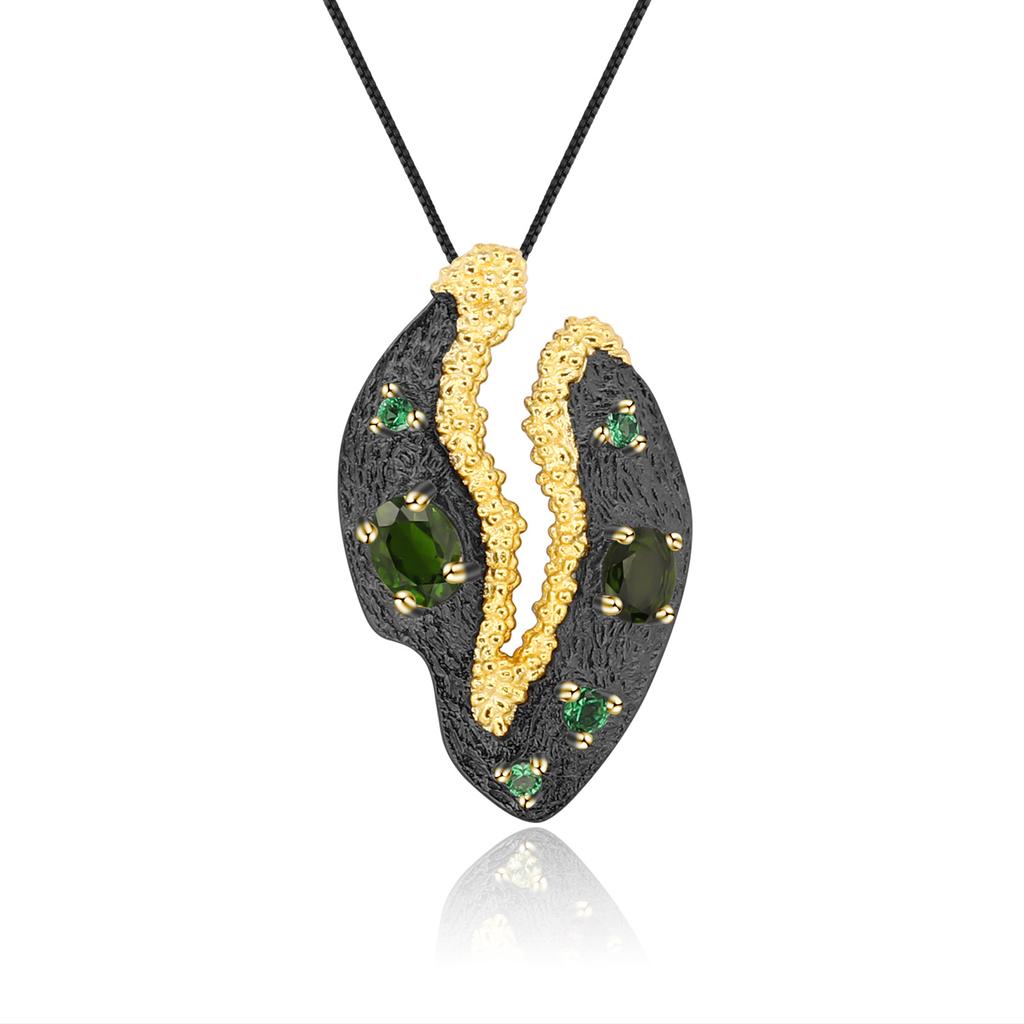 Итальянский ремесленный оригинальный дизайнерский кулон с драгоценными камнями, подвеска в стиле ретро, высококачественное серебро 925 пробы, натуральный цвет, кулон с драгоценными камнями