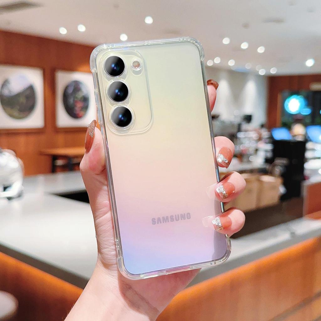 Переливающийся и прозрачный чехол для телефона Samsung S25u для S23, S22, A55, A54, A53 - Цвет синего света