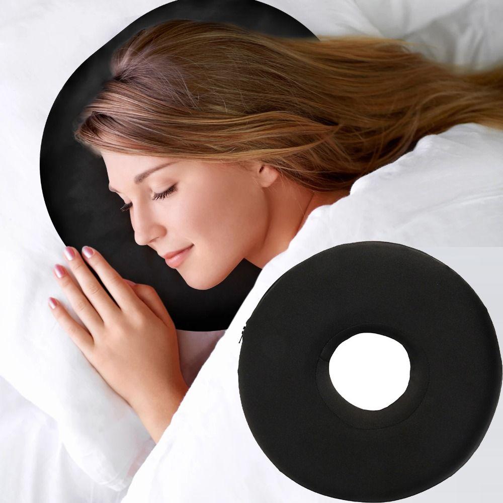 Foam Ear Piercing Pillow Hollow Design Detachable Pillowcase Ear Hole Donut Pillow Slow Rebound Washable Side Sleeper Pillow