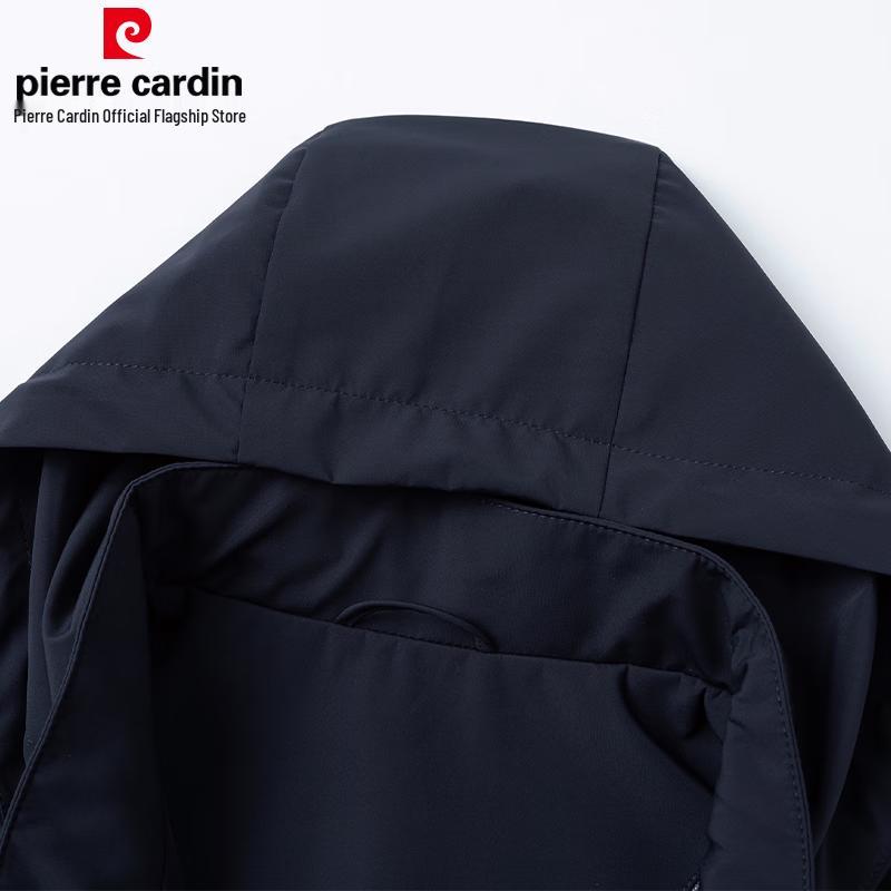 Pierre Cardin Мужская куртка из молочного шелка с защитой от морщин и съемным капюшоном