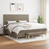 3137265 vidaXL Divan Bed with Mattress Taupe 200x200 Cm Fabric