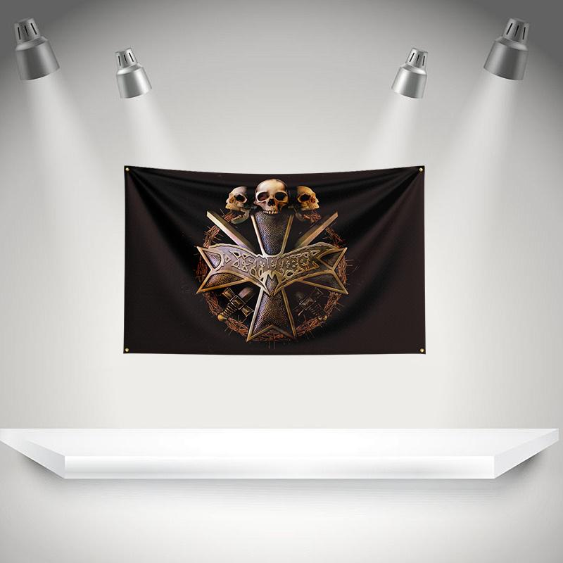 D-dismember Флаг Рок-музыкальной группы Баннер HD Печать Гобелен Выставка, Фанаты Музыкальной Группы, Декор Гаража