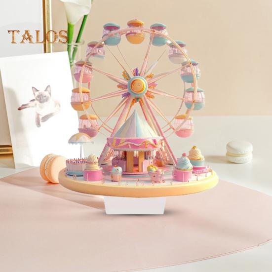 Десерт Колесо обозрения Украшение 2D Плоское акриловое украшение с основанием Не 3D Настольное Колесо обозрения Украшение для стола Книжная полка Прикроватный столик