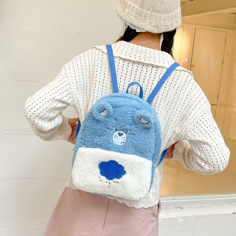 Plush Carebears Cartoon Backpack Fashion Schoolbag Creativity Gifts Handbag
