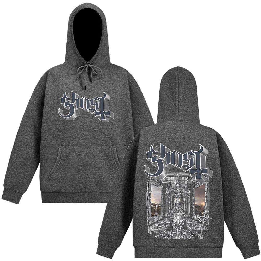 Rock Ghost Skeletour World Album 2025 Graphic Hoodie Unisex Oversized Gothic Long-sleeved Hip-hop Casual Pullover Streetwear Top
