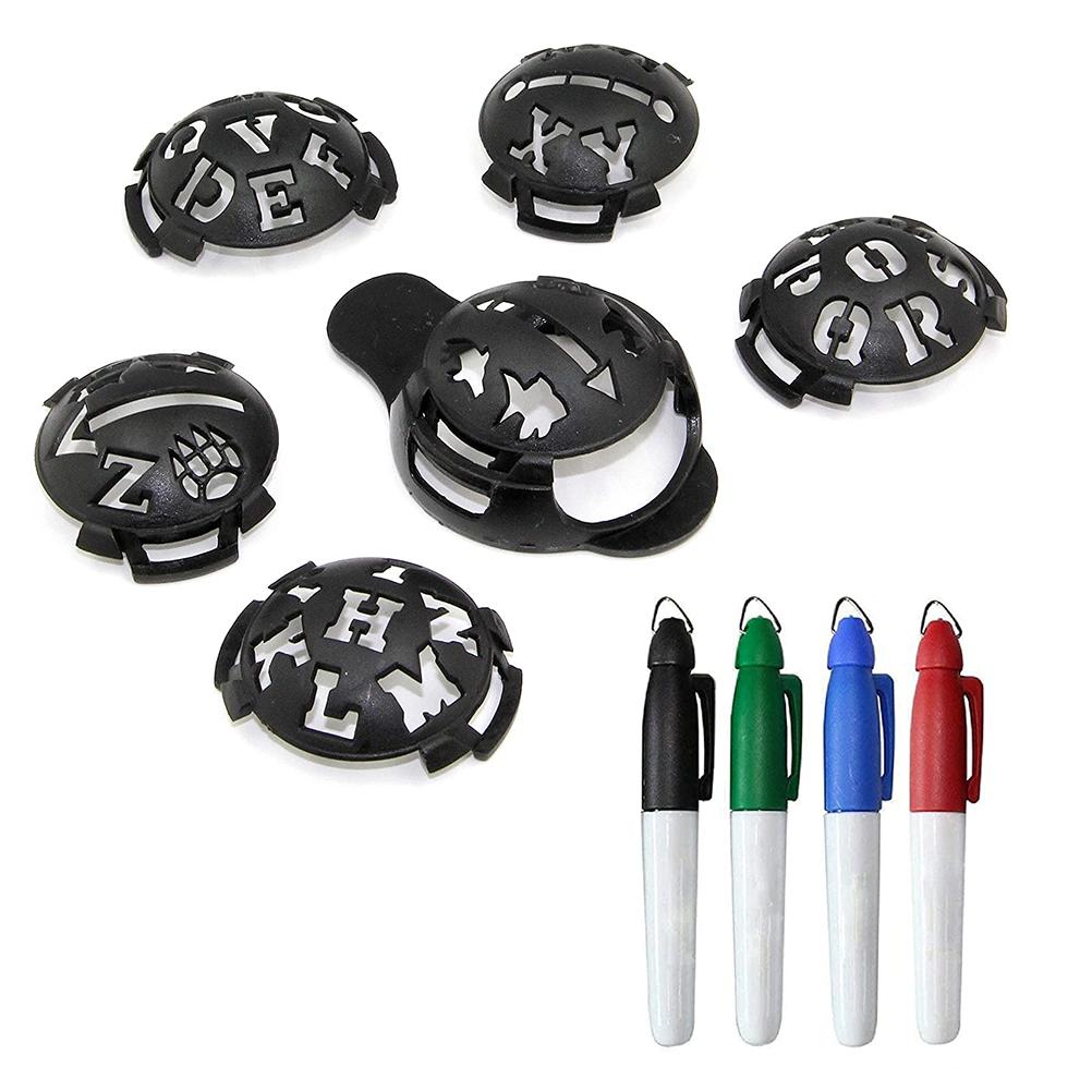 6pcs Ball Lines Marker Letters Pattern Drawing Tool Template Liner for Games  Acessory with Four