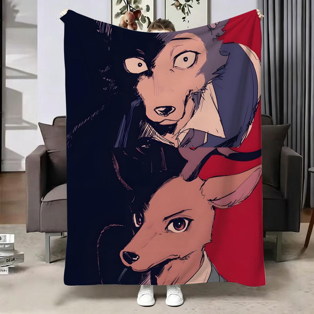 Anime BBeastars Throw Soft Warm Flannel Blanket Multiuse Throw for Bed Sofa Office Air Conditioning Nap Blanket