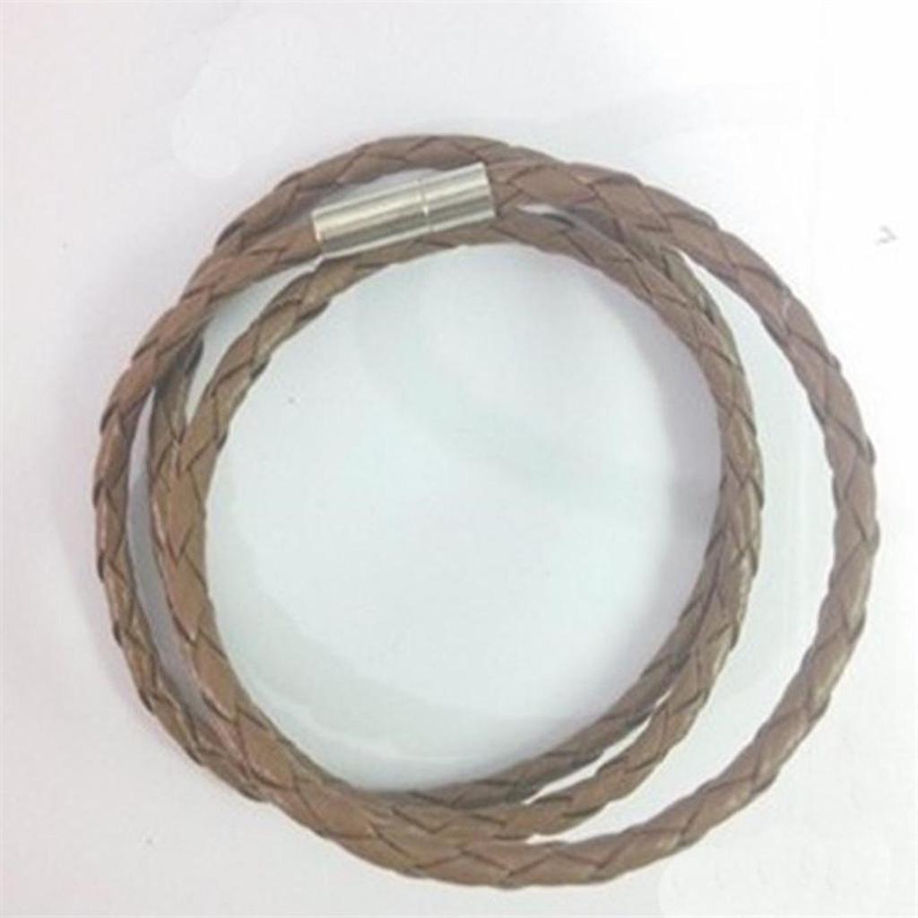 Новое модное ожерелье из шнура из натуральной кожи, крученая цепочка из нержавеющей стали AVE