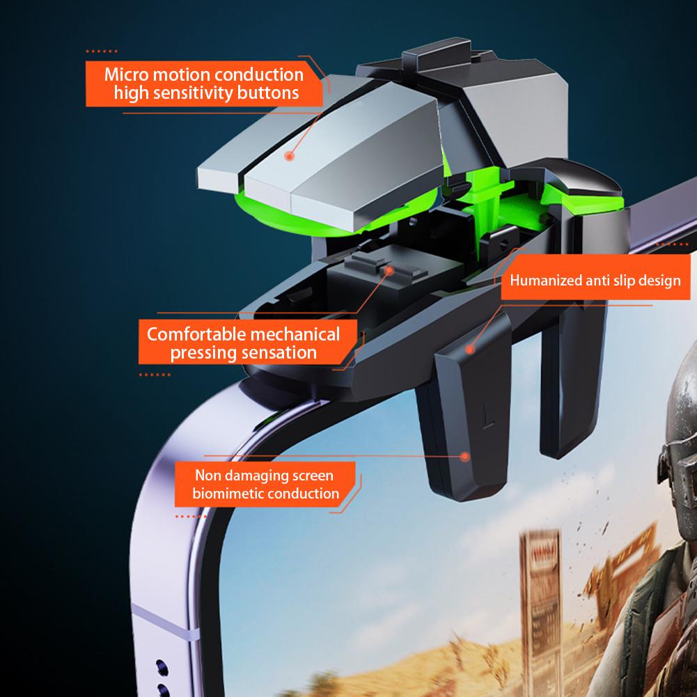 2pcs Mobile Phone Game Trigger Gamepad Joystick 6-Finger Aim Shooting L1 R1 Key Button Game Fingertips For PUBG Game Controller