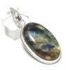 Natural Labradorite Gemstone 925 Sterling Silver Jewelry Pendant 2.01" W5i74