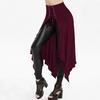 Women Halloween Gothic Punk Asymmetric Lace-up Slit Front Skirt A-Line Skirt