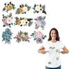Watercolor Flower Parches Thermal Press Parches Ropa Clothes Stickers Diy Heat Press Appliqued T-Shirt Hoodies Ironing Stickers