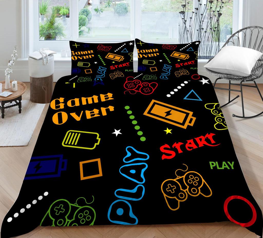 Комплект постельного белья с 3D игровой мышью, игровой плеер, пододеяльник, односпальная/двуспальная кровать, полноразмерная молния, мягкое и удобное украшение для дома