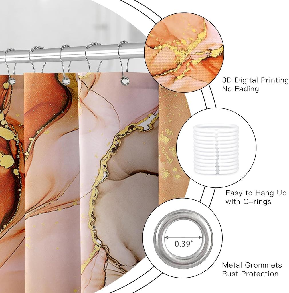 15Stlye 4 шт. Роскошный мраморный набор штор для душа для ванной комнаты Занавеска для ванной комнаты с 12 крючками Нескользящие коврики Крышка для унитаза Коврик Перегородка для ванной комнаты