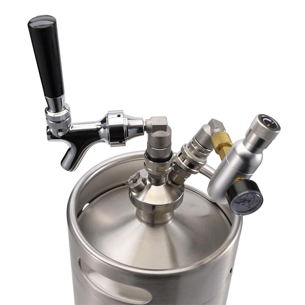 Stainless Steel Ball Lock Disconnect Homebrew Corny Keg Connector Gas/Liquid 1/4"Barb & 1/4"MFL Brand New